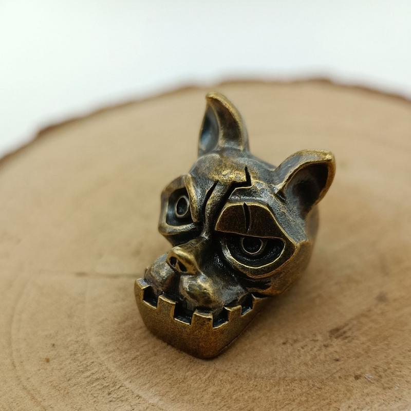 Bulldog Head Brass Knife Bead  - Edc Carry Kit ulasan dan harga