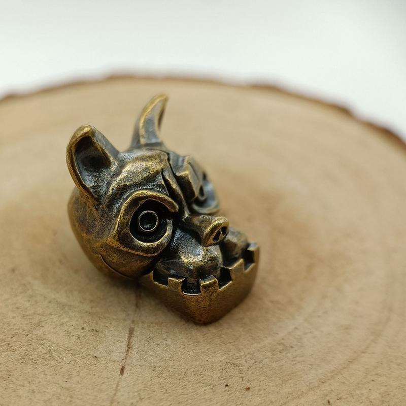 Bulldog Head Brass Knife Bead  - Edc Carry Kit ulasan dan harga