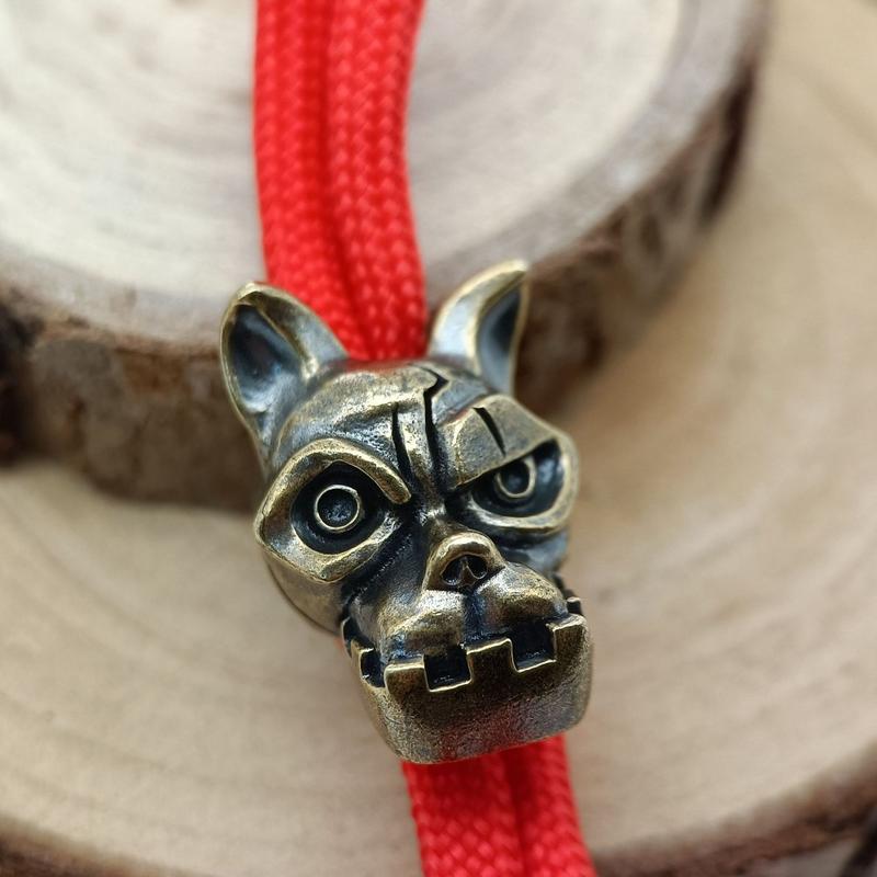 Bulldog Head Brass Knife Bead  - Edc Carry Kit ulasan dan harga