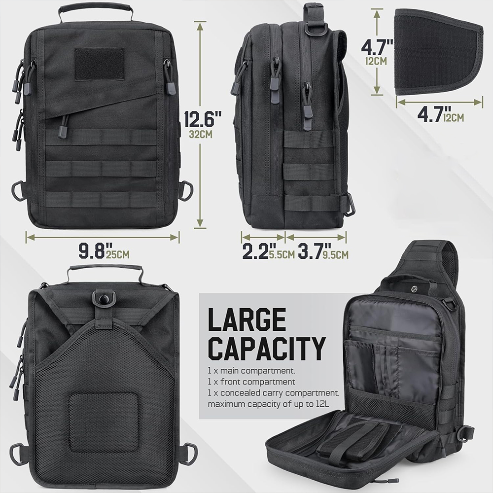 Tactical Sling Backpack Concea - Edc Concealed Carry Sling Bag ulasan dan harga