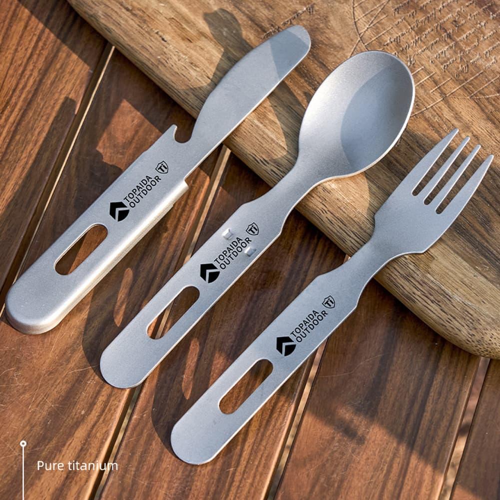 3 in 1 Titanium Camping Fork S - Edc Everyday Carry Knives ulasan dan harga